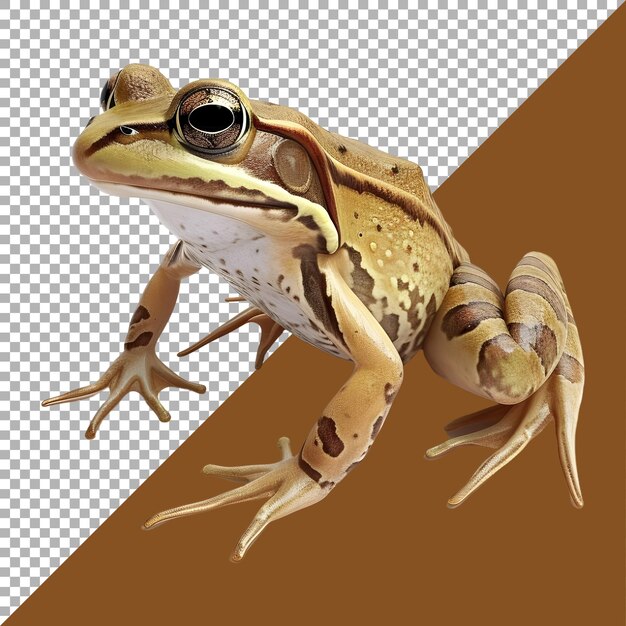 PSD renderización 3d de una rana en un fondo transparente generada por ai