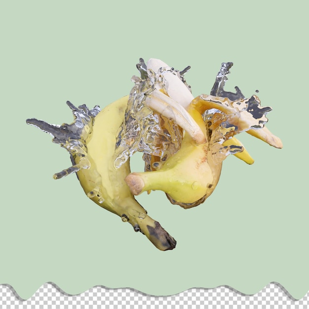 Renderización 3D realista de Banana mejor para fines comerciales y de diseño