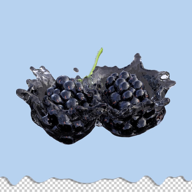 PSD renderización 3d realista de blackberry mejor para fines comerciales y de diseño