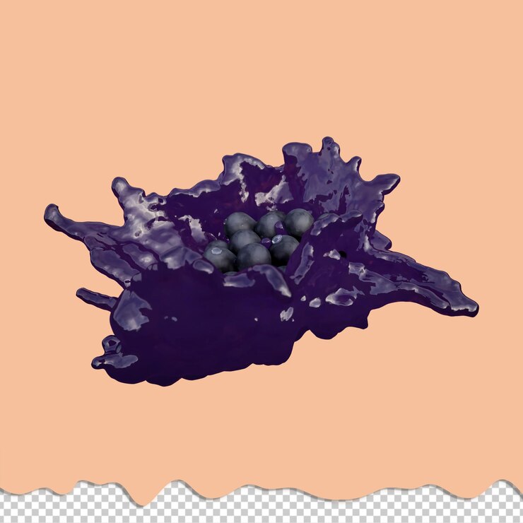 PSD renderización 3d realista de blue grape mejor para fines comerciales y de diseño