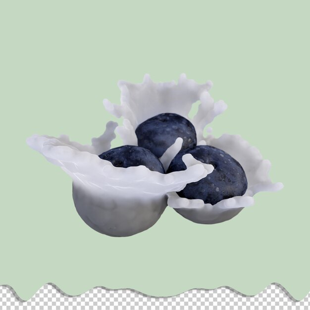 Renderización 3D realista de Blueberry mejor para fines comerciales y de diseño