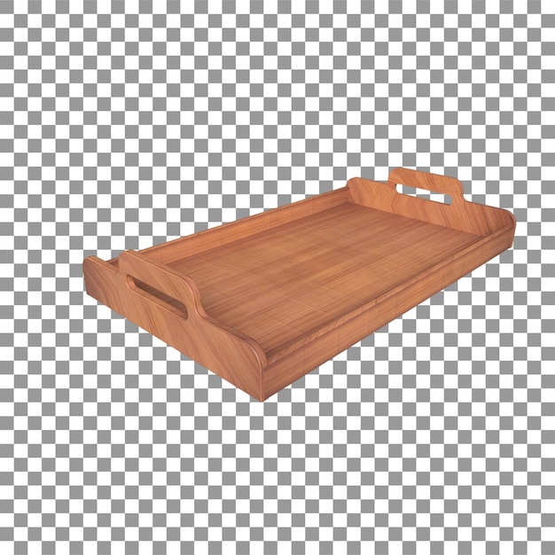 PSD renderización 3d realista de la elegancia y la funcionalidad de la bandeja de servicio de madera