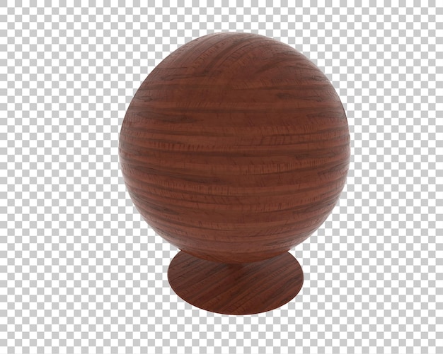 Renderización 3D realista de la esfera de madera