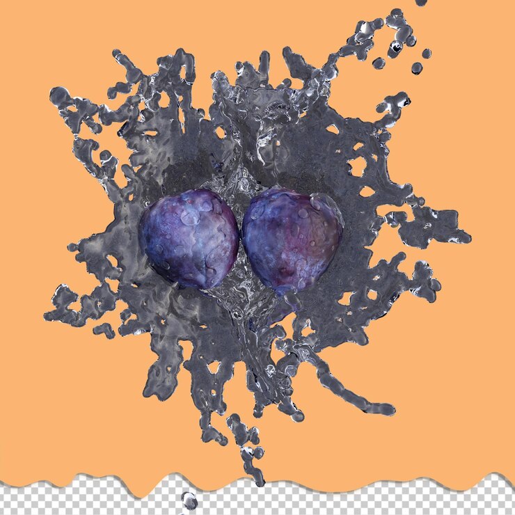 PSD renderización 3d realista de la fruta de ciruela mejor para fines comerciales y de diseño