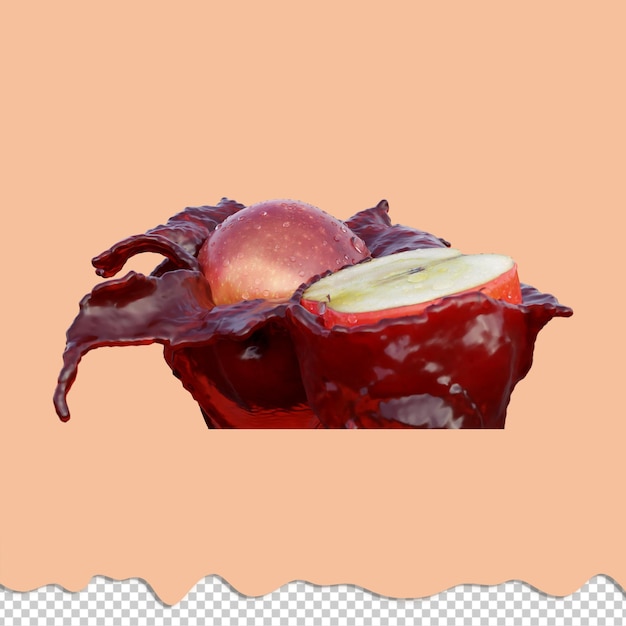 Renderización 3D realista de la Manzana Roja mejor para fines comerciales y de diseño