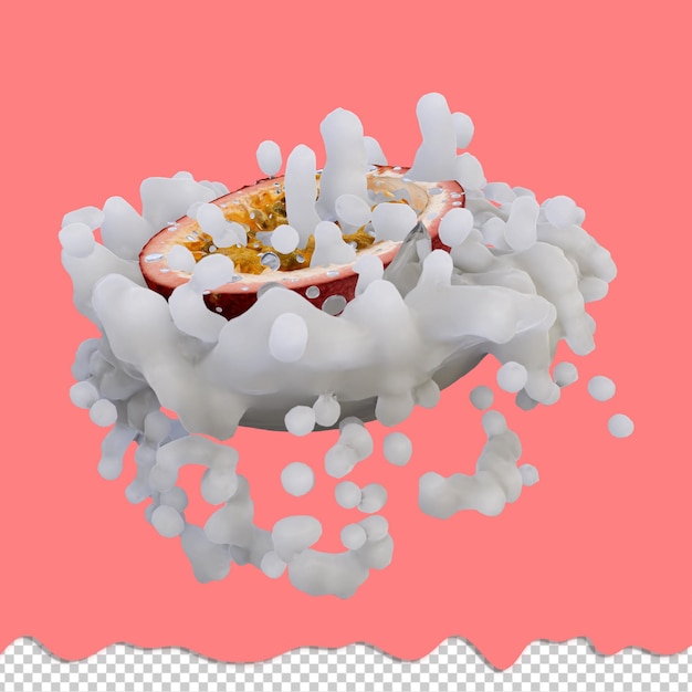 Renderización 3D realista de la pasión Fruit mejor para fines comerciales y de diseño