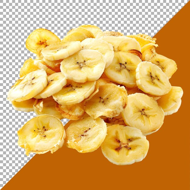PSD renderización 3d de las rebanadas de plátano en un fondo transparente generado por ai