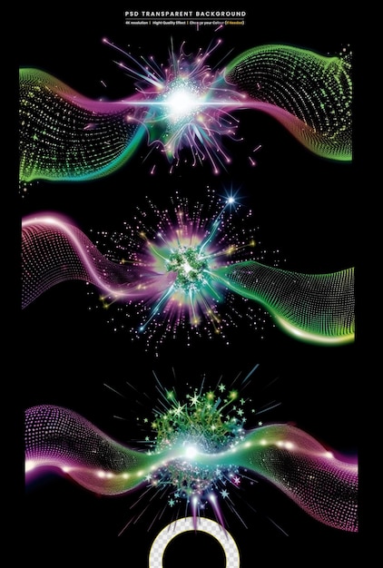 Renderización 3D de una red de comunicaciones en un fondo transparente