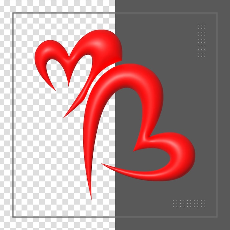 PSD renderización 3d de las redes sociales icono del corazón concepto de aplicaciones de comunicación social en línea