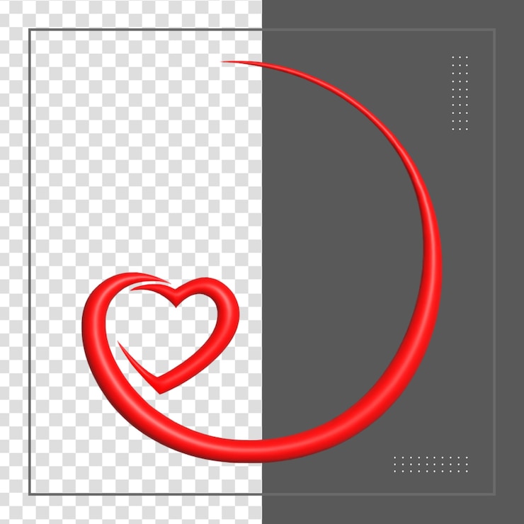 PSD renderización 3d de las redes sociales icono del corazón concepto de aplicaciones de comunicación social en línea