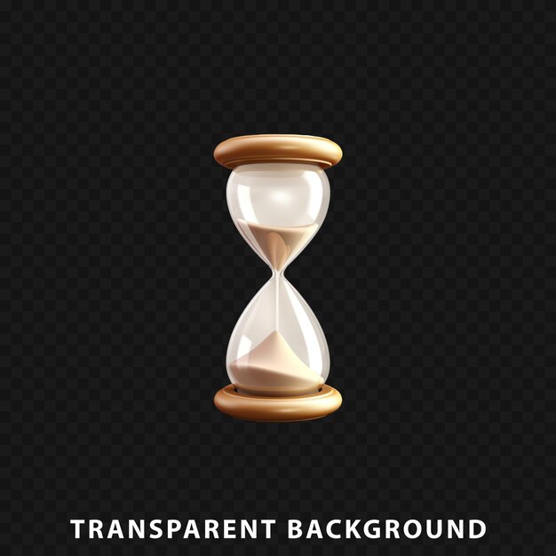 PSD renderización 3d de reloj de arena aislado en un fondo transparente