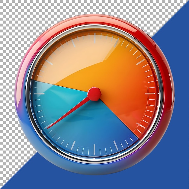 Renderización 3D de un reloj de comprobación de velocidad en un fondo transparente generado por Ai