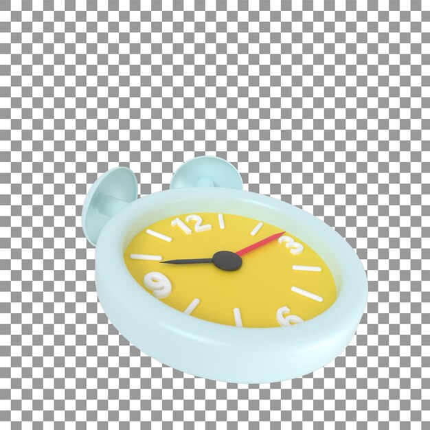 Renderización 3D del reloj despertador que suena