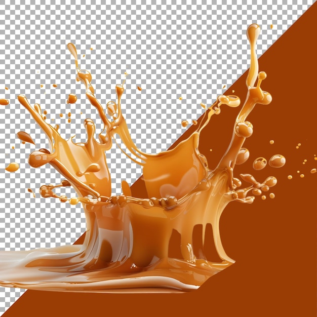 Renderización en 3d de salpicaduras de crema en un fondo transparente generado por ai