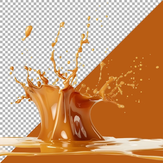 Renderización en 3d de salpicaduras de crema en un fondo transparente generado por ai