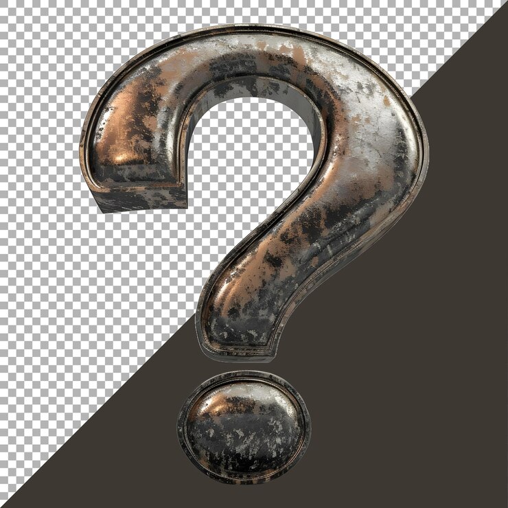 PSD renderización 3d de un signo de interrogación en un fondo transparente generado por ai