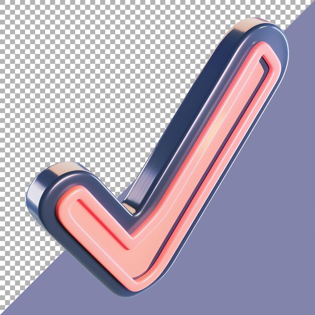 Renderización 3D de un signo de tick en un fondo transparente generado por Ai