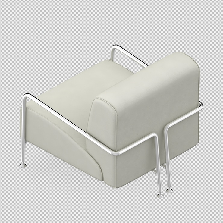 PSD renderización 3d de la silla isométrica