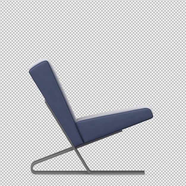 Renderización 3D de la silla isométrica