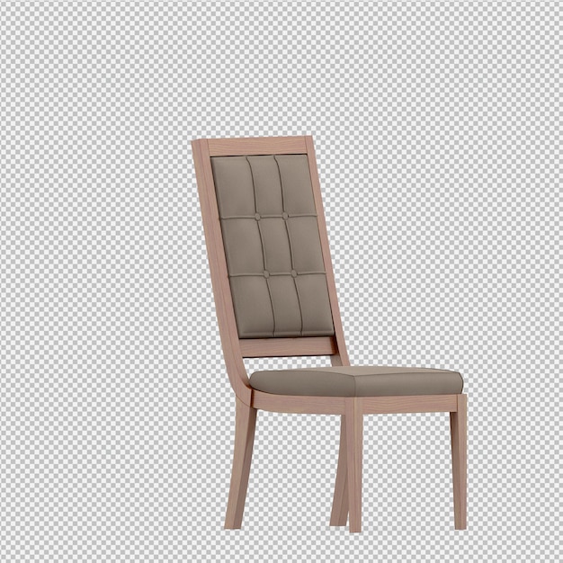 Renderización 3D de la silla isométrica