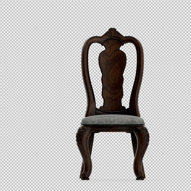 Renderización 3D de la silla isométrica