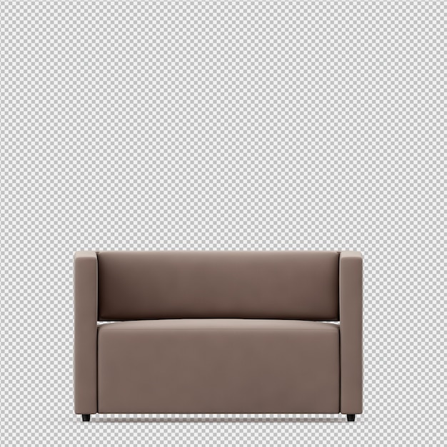 Renderización 3D del sillón isométrico