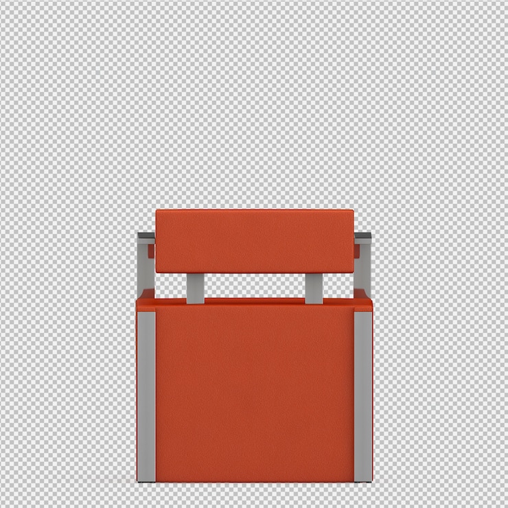 PSD renderización 3d del sillón isométrico