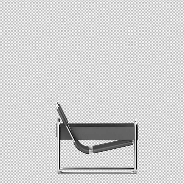 Renderización 3D del sillón isométrico