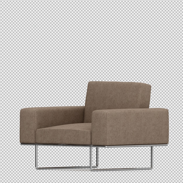 Renderización 3D del sillón isométrico