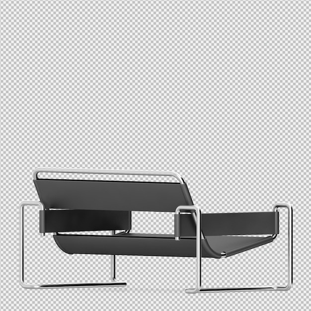 Renderización 3D del sillón isométrico
