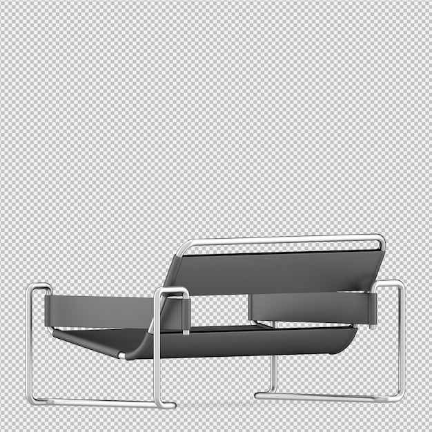 Renderización 3D del sillón isométrico