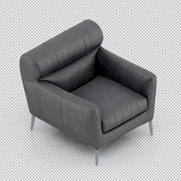 Renderización 3D del sillón isométrico