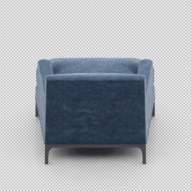 Renderización 3D del sillón isométrico