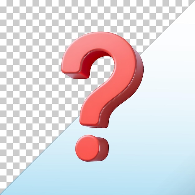 Renderización en 3D del símbolo del signo de interrogación premium psd