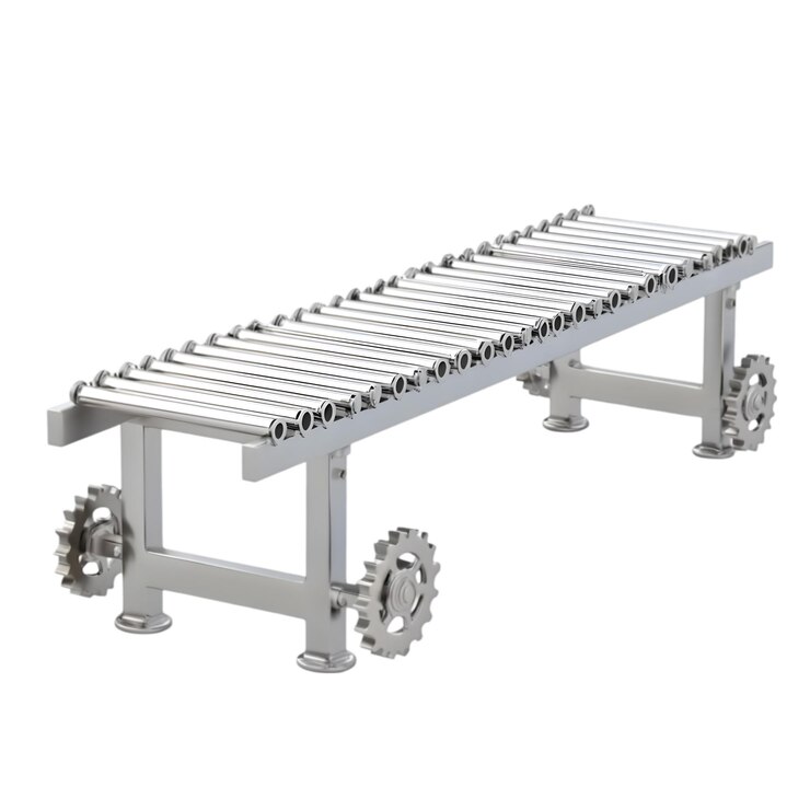 PSD renderización 3d de un sistema de cintas transportadoras industriales ideal para la automatización y fabricación de fábricas
