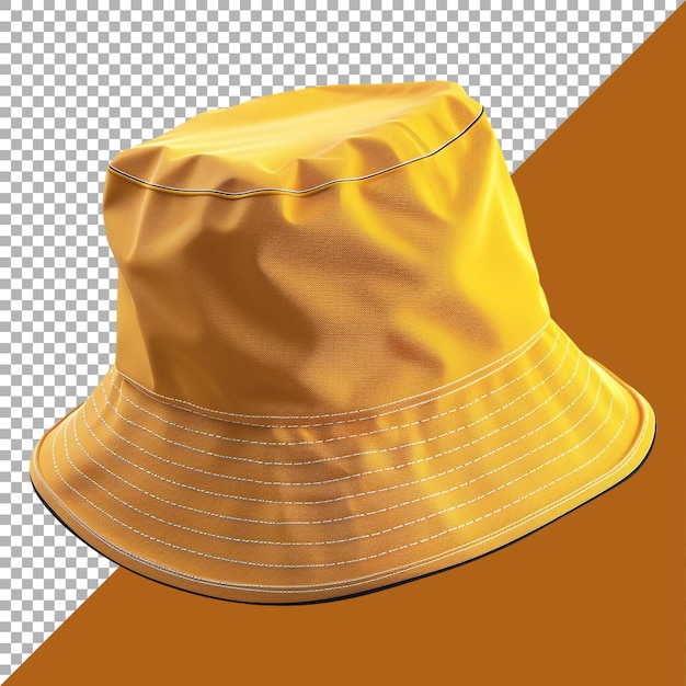 Renderización 3D de un sombrero de cubo en un fondo transparente generado por Ai