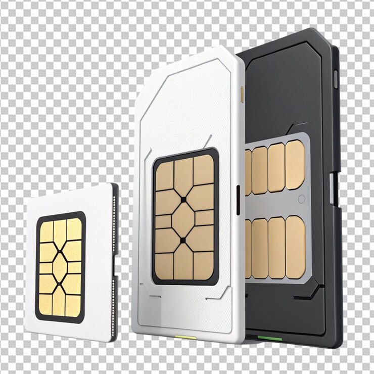 PSD renderización 3d de la tarjeta sim