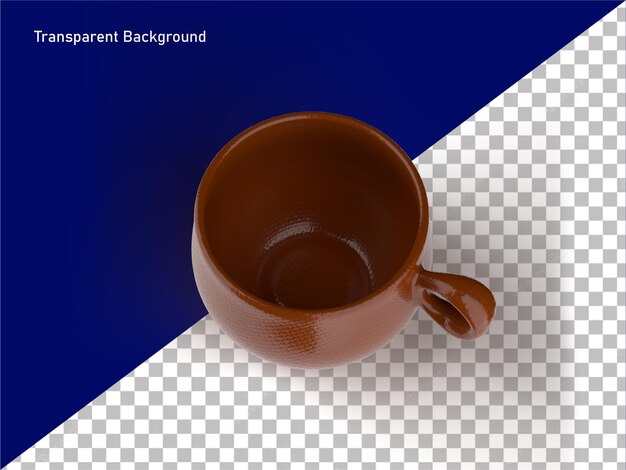 PSD renderización en 3d de tazas de cerámica de png