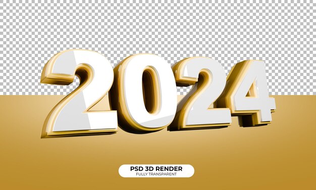 Renderización en 3D del texto de 2024