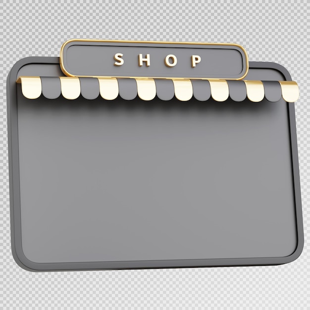 Renderización 3D de la tienda de compras en línea