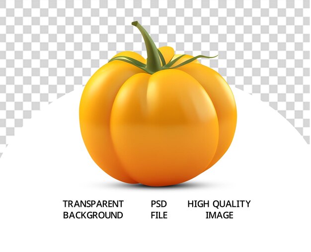 Renderización 3D de tomate multicolor en un fondo transparente