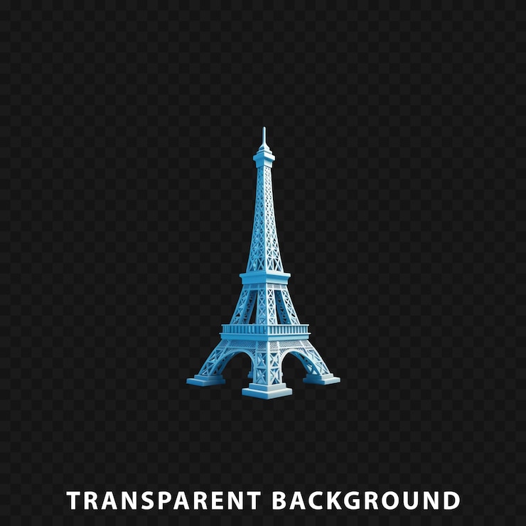 PSD renderización 3d de la torre eiffel aislada sobre un fondo transparente