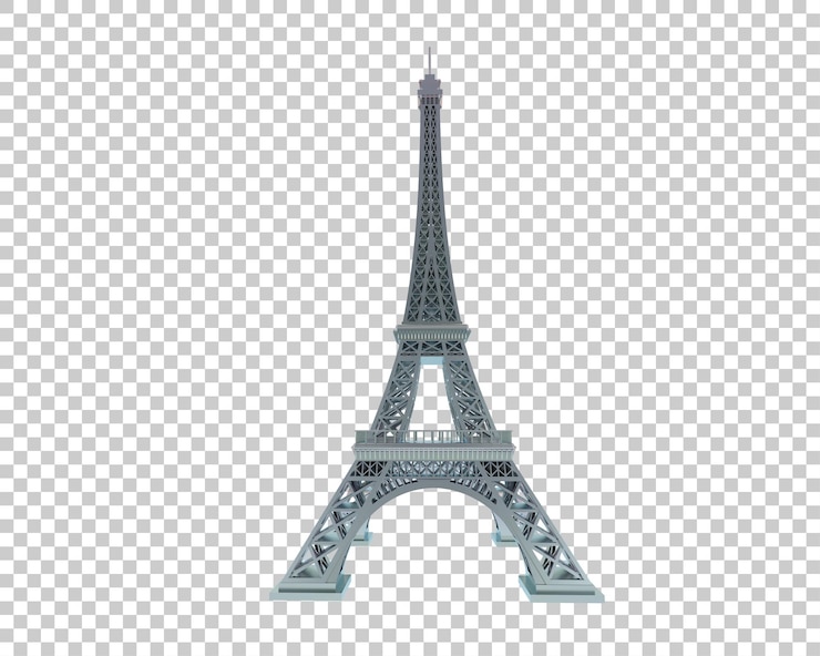 PSD renderización en 3d de la torre eiffel