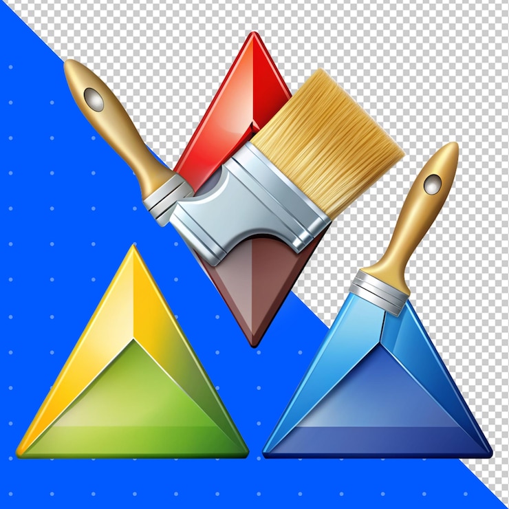 PSD renderización en 3d del triángulo de neón en un fondo transparente png