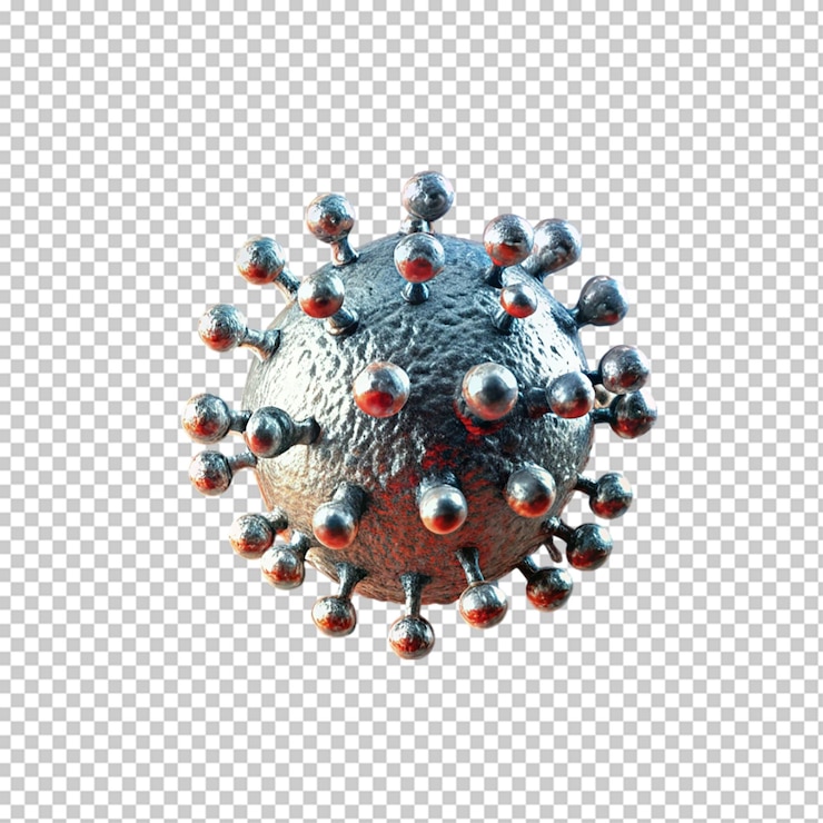 PSD renderización en 3d de un virus png aislado en un fondo transparente