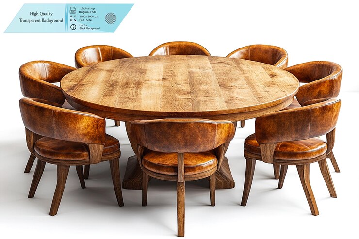 PSD renderización 3d de una vista de arriba hacia abajo de una mesa de comedor de madera con varios alimentos ordenadamente dispuestos png