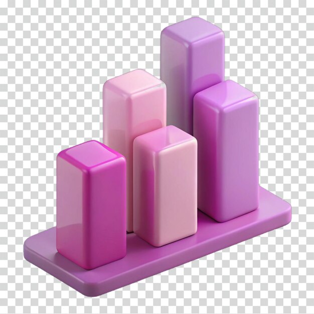 Renderización 3D de la visualización de datos de gráficos de barras abstractos