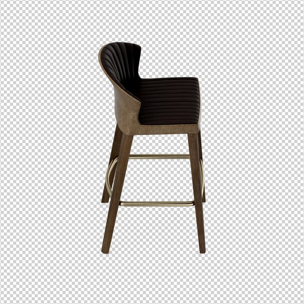 Renderización aislada 3D de la silla isométrica