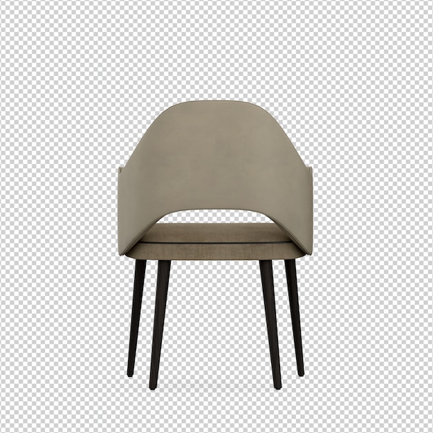 Renderización aislada 3D de la silla isométrica