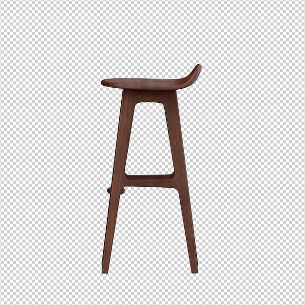 Renderización aislada 3D de la silla isométrica